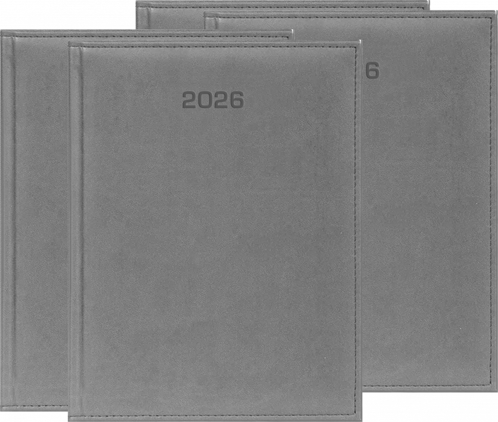 4x Kalendarz książkowy 2026, Udziałowiec, Vivella, A5, dzienny, szary