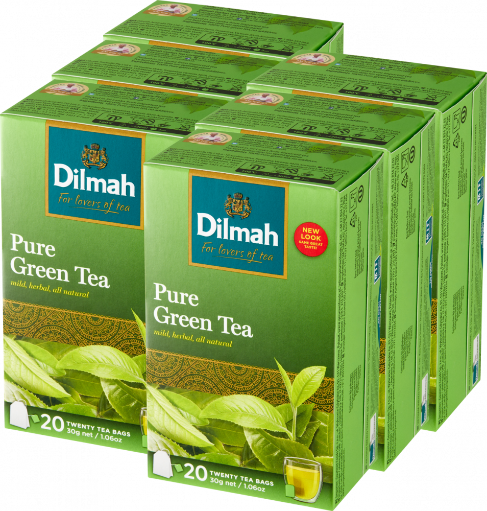 6x Herbata zielona w torebkach Dilmah Green Tea Pure Green, 20 sztuk x 1.5g