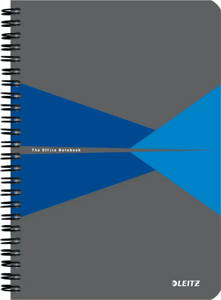 Kołonotatnik Leitz Office, A5, w kratkę, 90 kartek, okładka kartonowa, szaro-niebieski