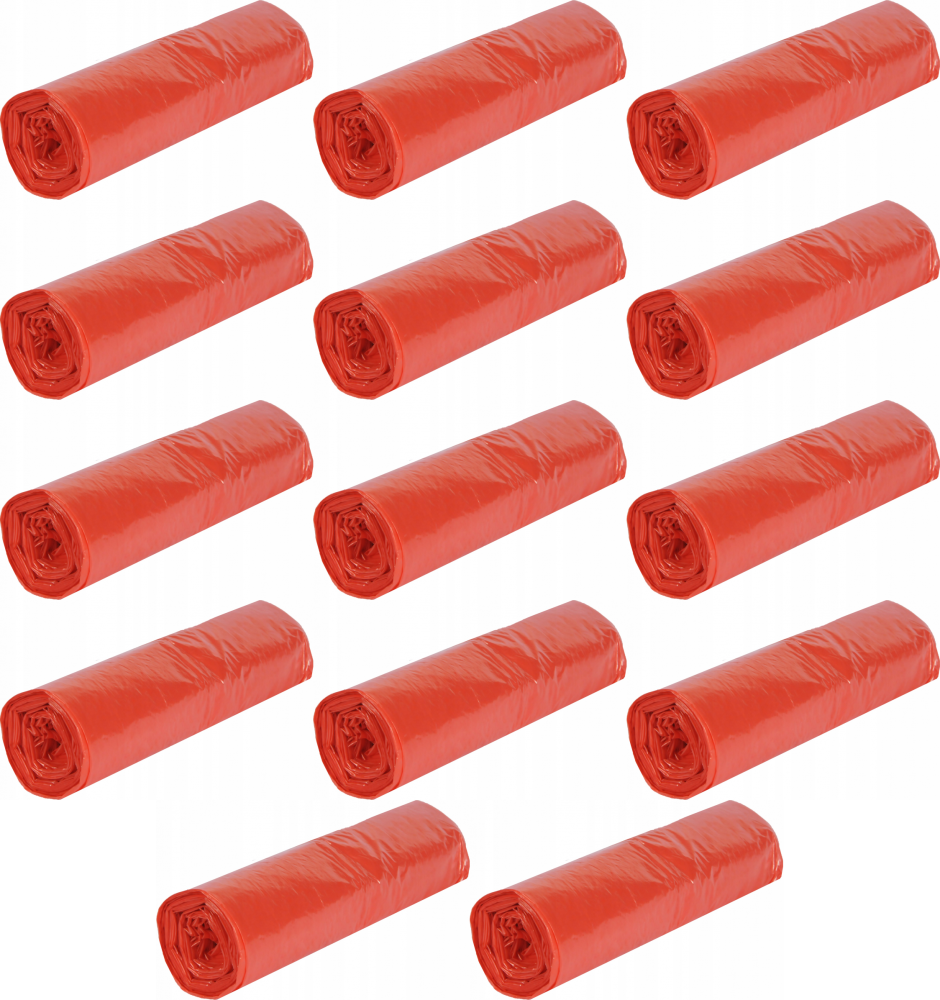 14x Worki na śmieci Merida Economy plus, na odpady zmieszane, 60l, 50 sztuk, czerwony