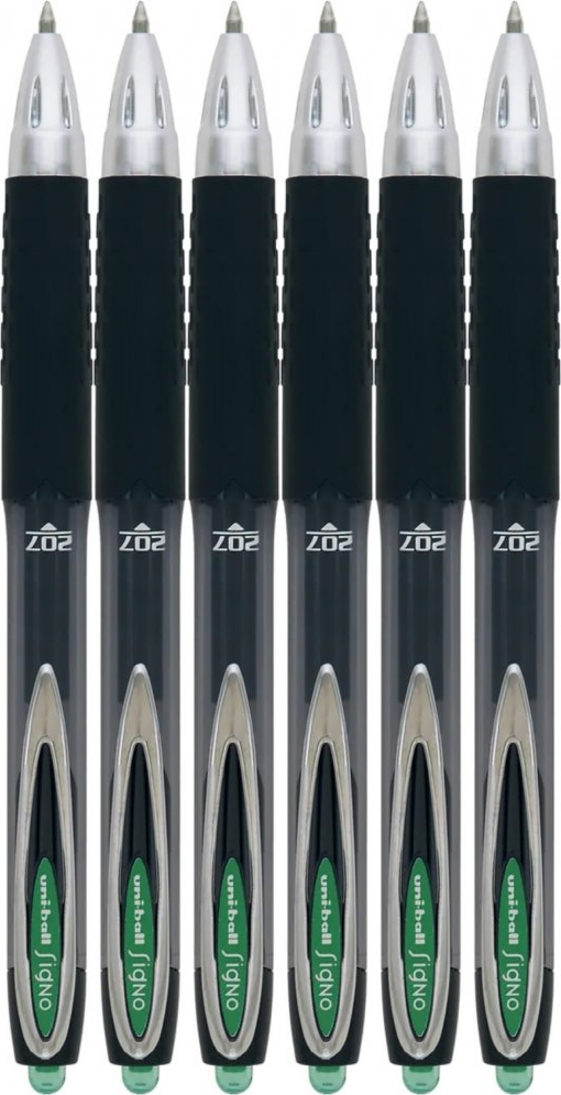 6x Długopis żelowy Uni, Uni-ball Signo UMN-207, 0.7mm, zielony