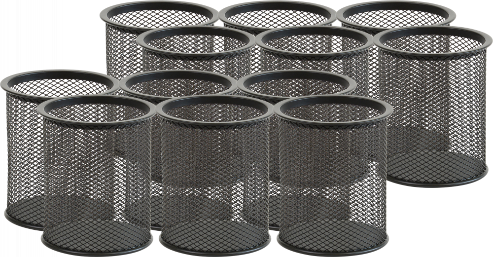 12x Kubek na długopisy Viking, druciany, 90x100mm, czarny