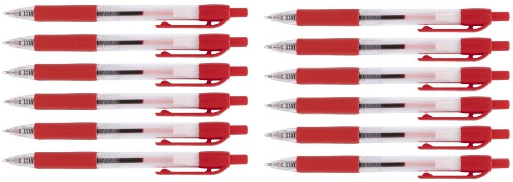 12x długopis automatyczny D.Rect 294, 0.7mm, czerwony