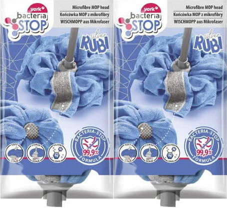 2x Mop z mikrofibry York Rubi Silver Bacteria Stop, końcówka, mix kolorów