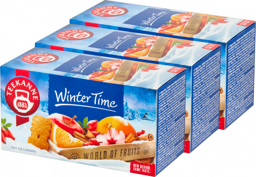 3x Herbata owocowa w kopertach Teekanne Winter Time, 20 sztuk x 2.5g