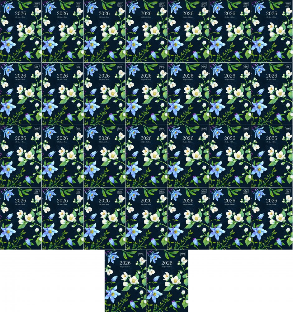 40x Kalendarz kieszonkowy 2026, Interdruk, Flowers, A6, tygodniowy, mix wzorów