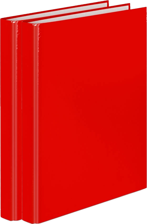 2x Segregator ringowy VauPe, A4, szerokość grzbietu 25mm, 4 ringi, czerwony