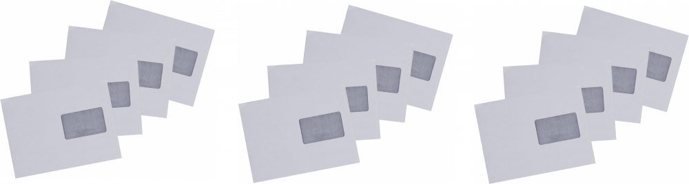 5x Koperta standardowa NC, C5, samoklejąca SK, długi bok, okno prawe, 50 sztuk, biały