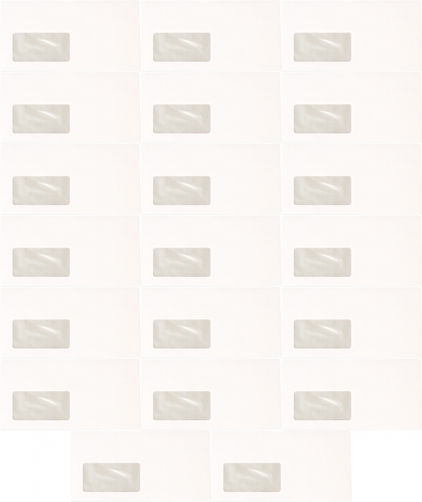 20x Koperta standardowa, NC, DL, samoklejąca SK, okno lewe, 50 sztuk, biały