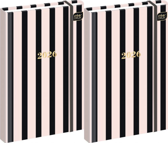 2x Kalendarz kieszonkowy 2026, Interdruk, Metallic Stripes, A6, tygodniowy