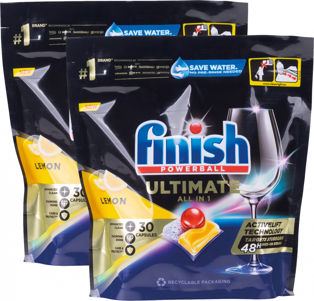 2x Kapsułki do zmywarek Finish Quantum Ultimate, lemon, 30 sztuk