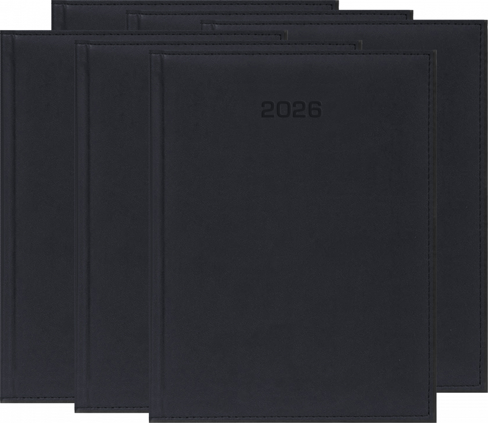 6x Kalendarz książkowy 2026, Udziałowiec, Vivella, A5, dzienny, czarny