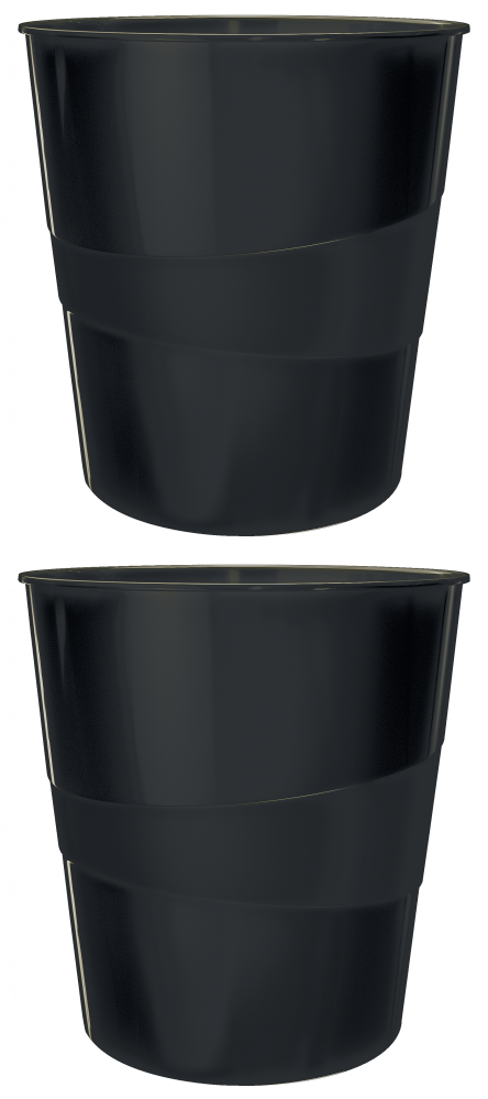 2x Kosz na śmieci Leitz Wow, 15l, czarny