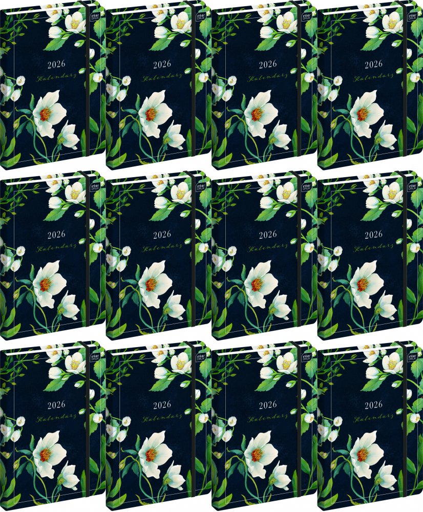 12x Kalendarz książkowy 2026, Interdruk, Mat+UV Fiori, A5, tygodniowy