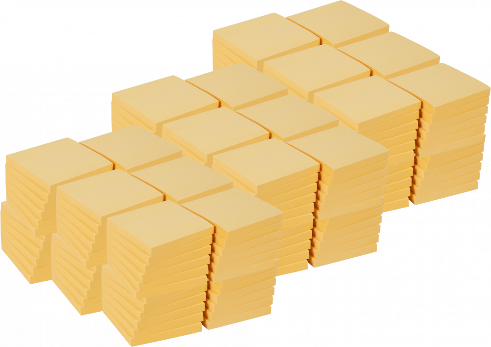 18x Karteczki samoprzylepne Viking, 76x76mm, 12x100 kartek, żółty pastelowy