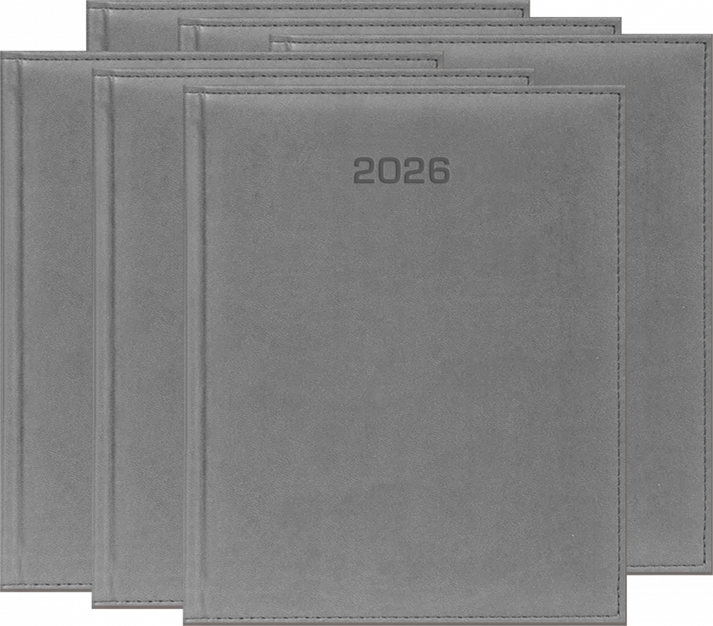 6x Kalendarz książkowy 2026, Udziałowiec, Vivella, A4, tygodniowy, szary