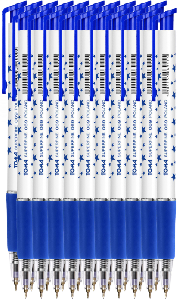 20x długopis automatyczny Toma, Superfine 069, 0.5mm, niebieski