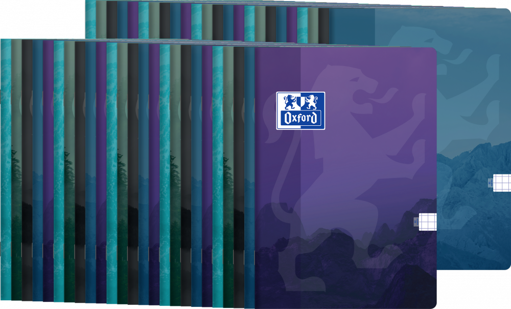 60x Zeszyt w kratkę Oxford Teen, A5, miękka oprawa, 32 kartki, mix wzorów