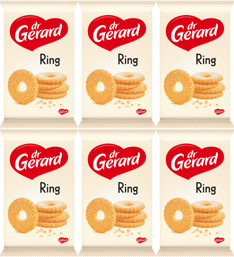 6x Ciastka kruche Dr Gerard Ring, posypane cukrem, 200g