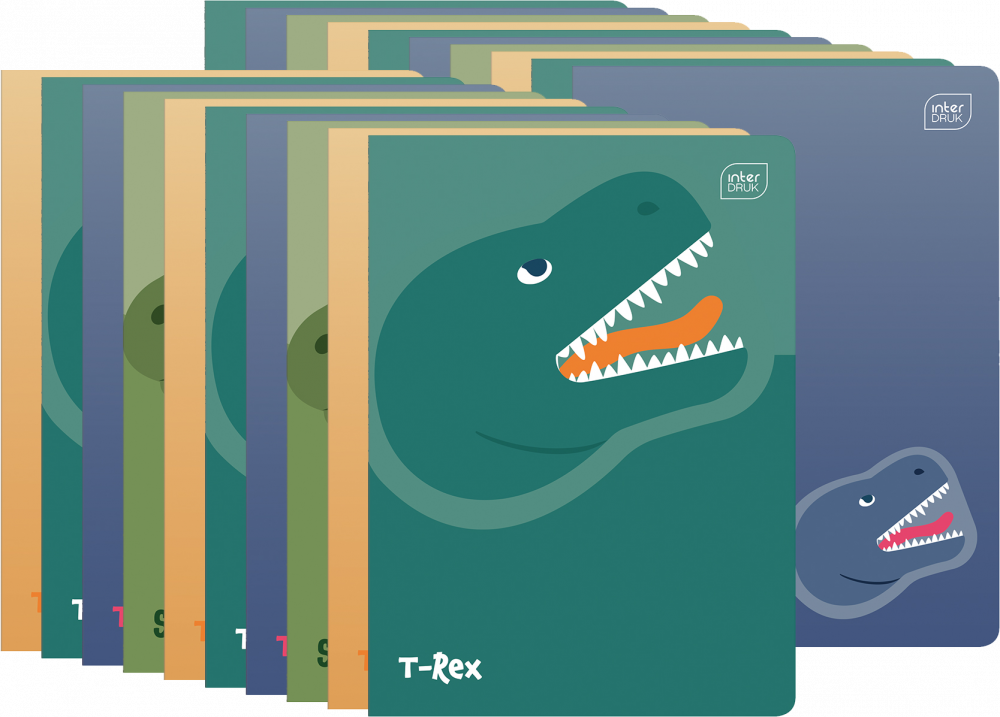 20x Zeszyt w kratkę Interdruk UV Dinozaurus, A5, 16 kartek, mix wzorów