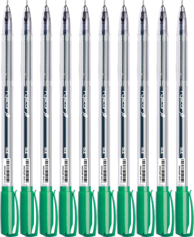 10x Długopis żelowy Rystor, GZ-031, 0.5mm, zielony