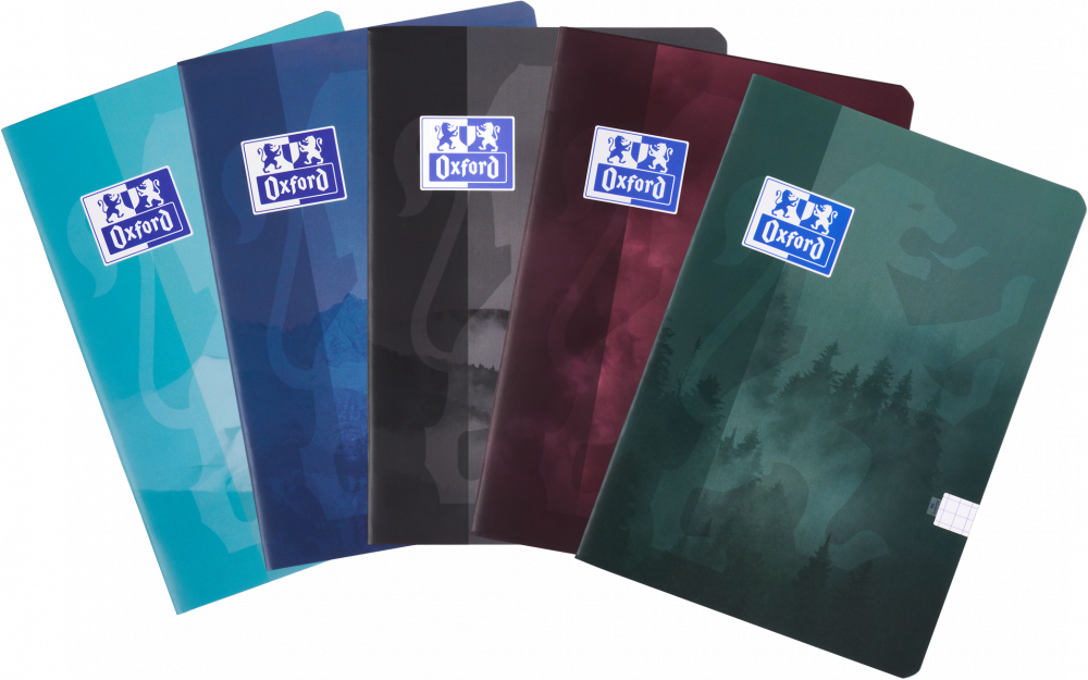 5x Zeszyt w kratkę Oxford Teen, A4, miękka oprawa, 60 kartek, mix wzorów