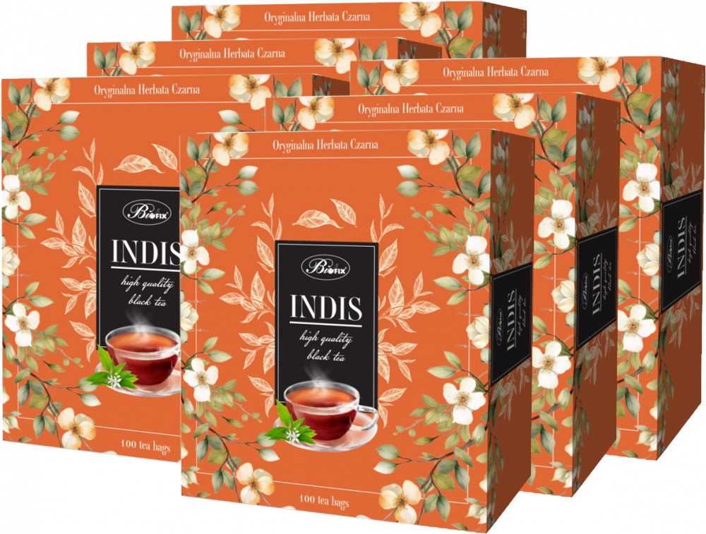 6x Herbata czarna w torebkach BiFix Indis, 100 sztuk x 2g
