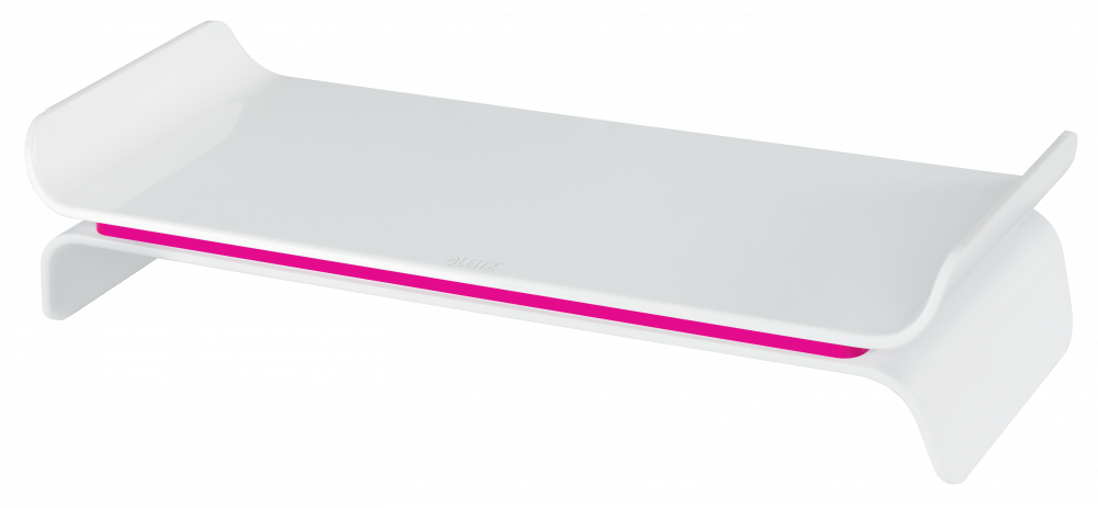 Podstawka pod monitor Leitz Ergo WOW, 209x112x483mm, biało-różowy