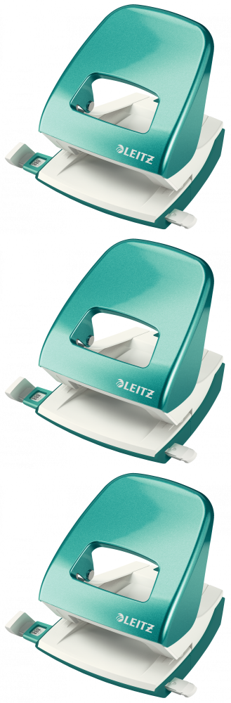 3x Dziurkacz Leitz Wow NeXXt, do 30 kartek, metaliczny turkusowy