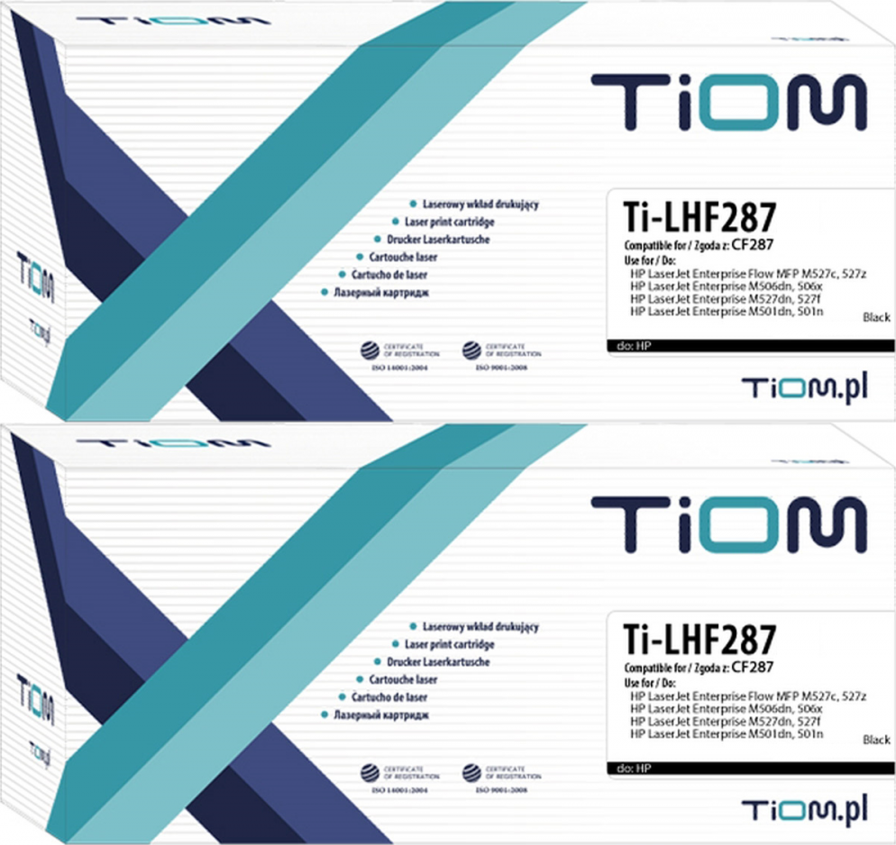 2x Toner Tiom Ti-LH287BN 87A (CF287A), 9000 stron, black (czarny)