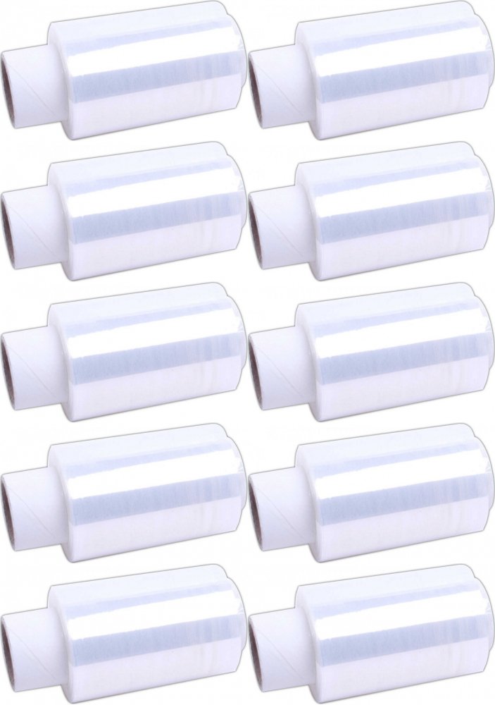 10x Folia stretch, 0.1x200m, 0.4kg brutto, 20μm, przezroczysty