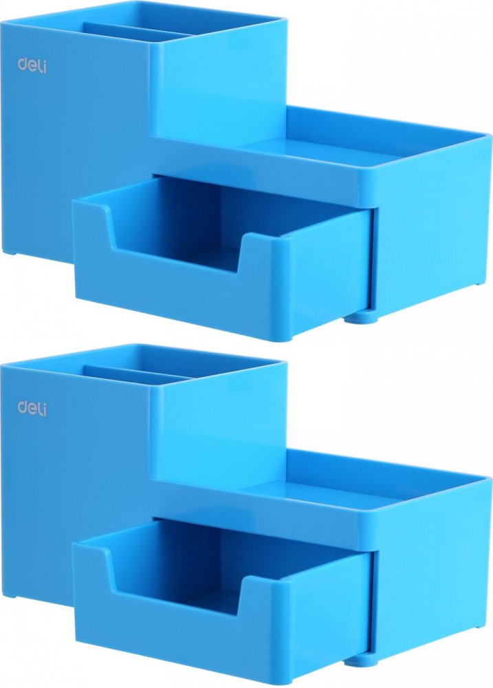 2x Organizer na biurko Deli Rio, 175x90x92mm, niebieski