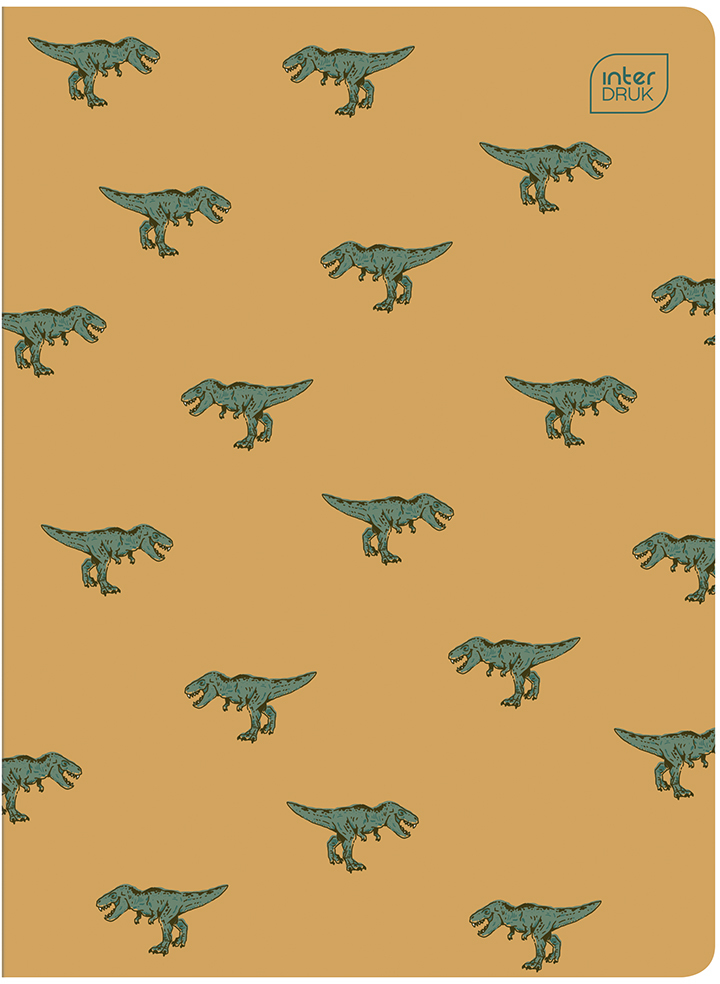Zeszyt w wąskie kolorowe linie Interdruk UV Dinozaurus, A5, 32 kartki, mix wzorów