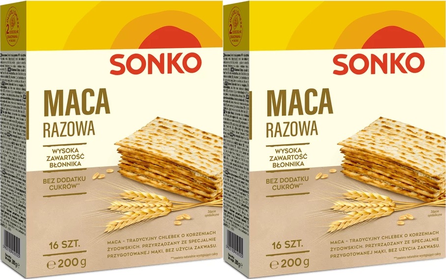 2x Maca razowa Sonko, 16 sztuk, 200g