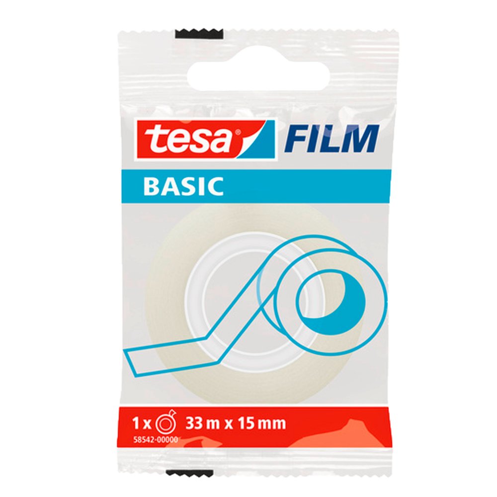 Taśma klejąca Tesa Basic, 15mmx33m, przezroczysty