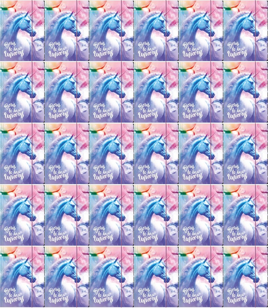 40x Teczka z gumką Derform Jednorożec 15, A4, 3mm, fioletowy