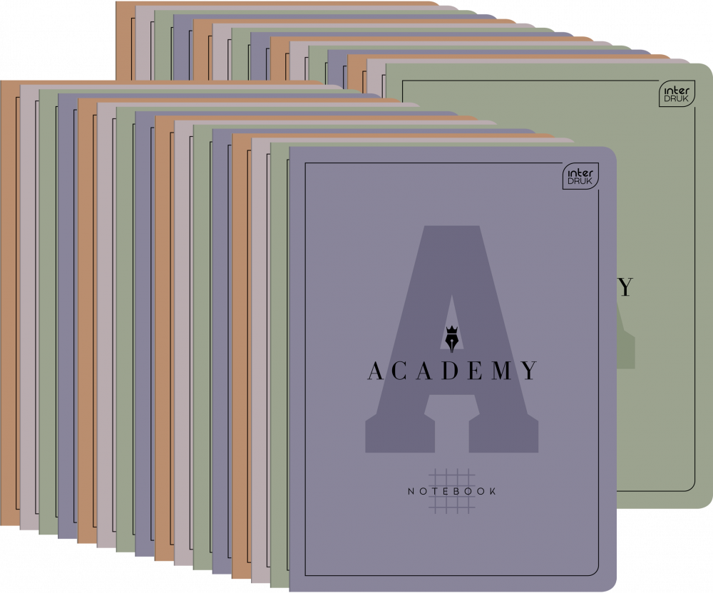 40x Zeszyt w kratkę Interdruk Academy, A5, 32 kartki, mix kolorów