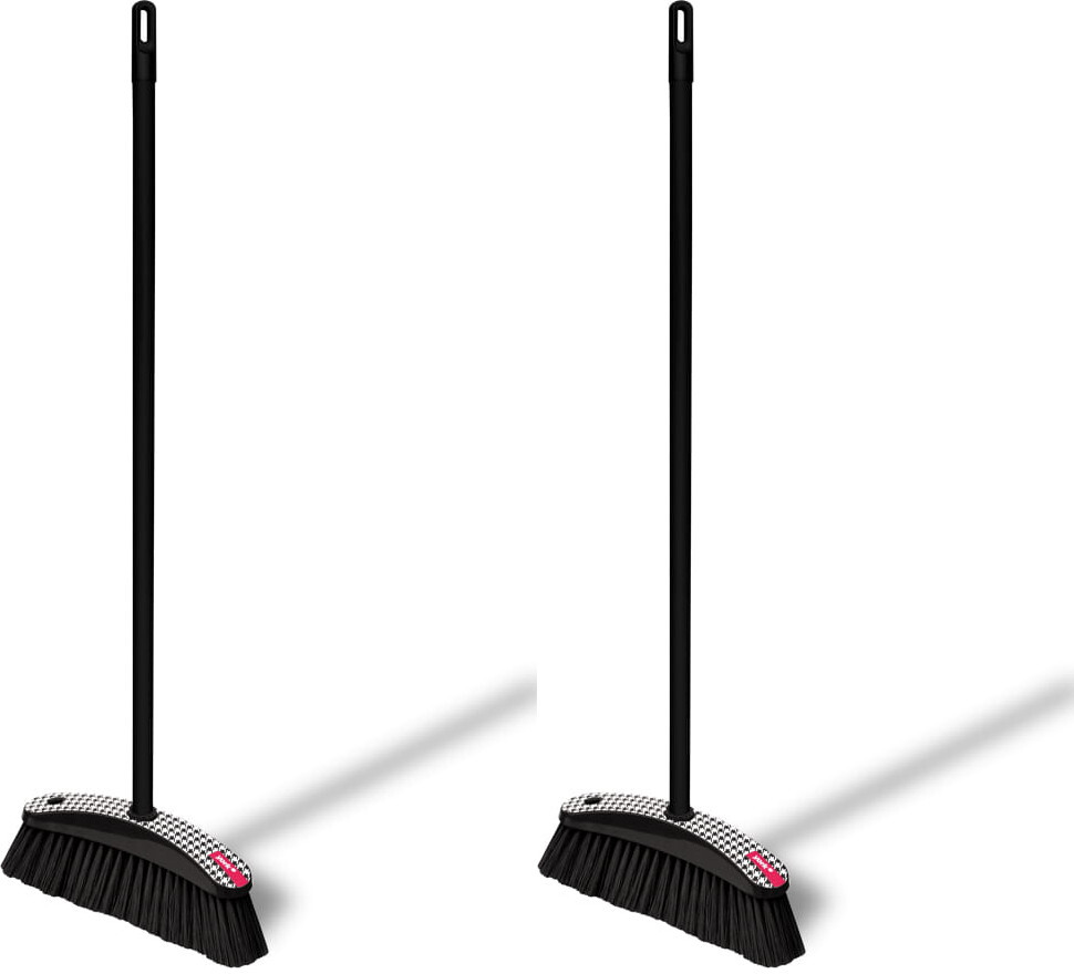 2x Miotła York Pepita, 120cm, czarny, kij+końcówka