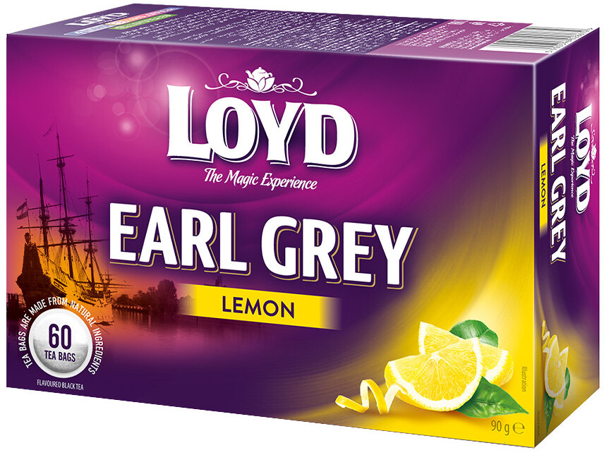 Herbata Earl Grey w torebkach Loyd Lemon, cytryna, 60 sztuk x 1.5g
