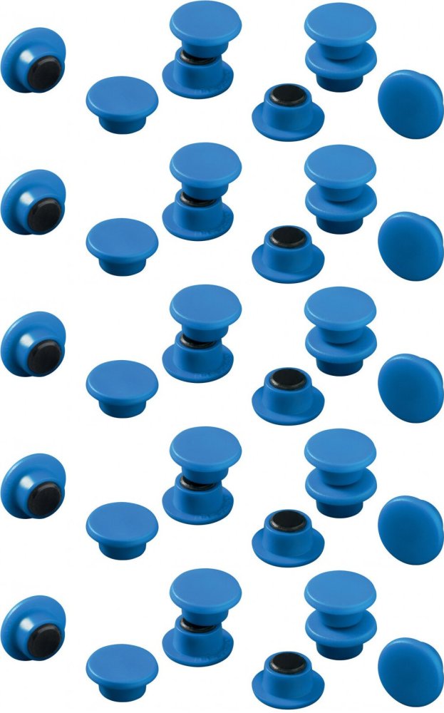 5x Magnesy Durable, 15 mm, 20 sztuk, niebieski