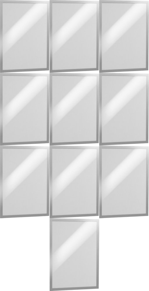 10x Ramka magnetyczna Durable Duraframe, samoprzylepna, A3, 2 sztuki, srebrny