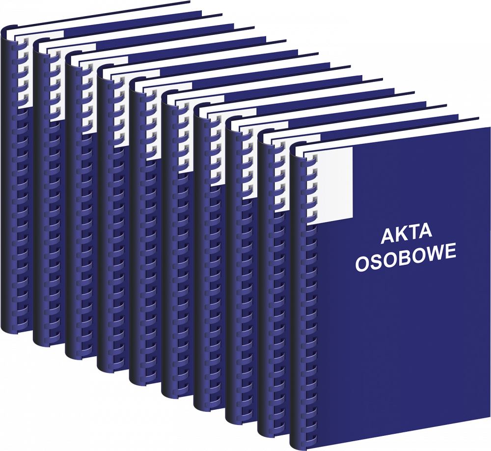 10x Teczka do akt osobowych Interdruk, A4, 350g/m2, niebieski