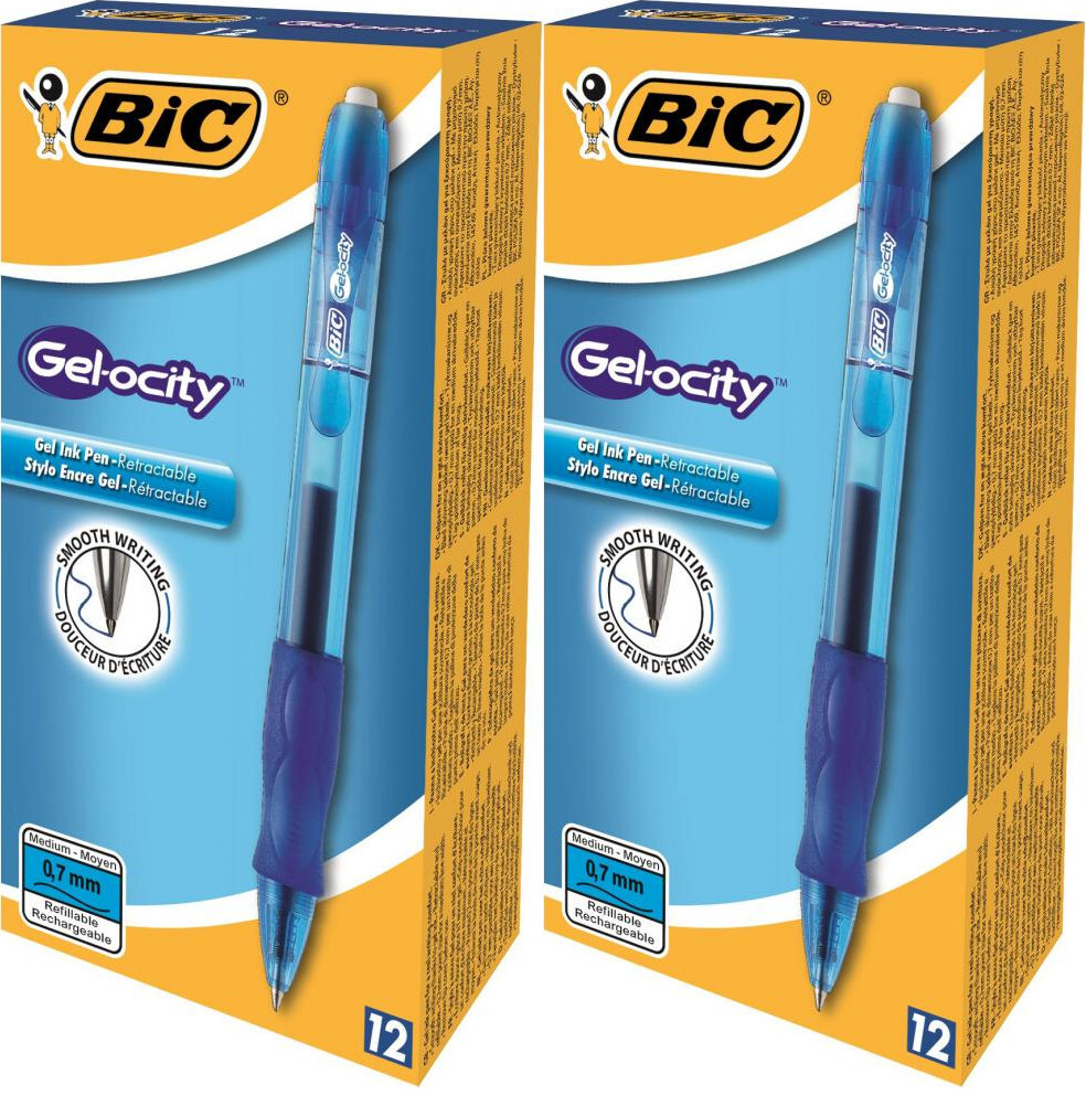 24x Długopis żelowy automatyczny Bic Gel-ocity, 0.7mm, niebieski