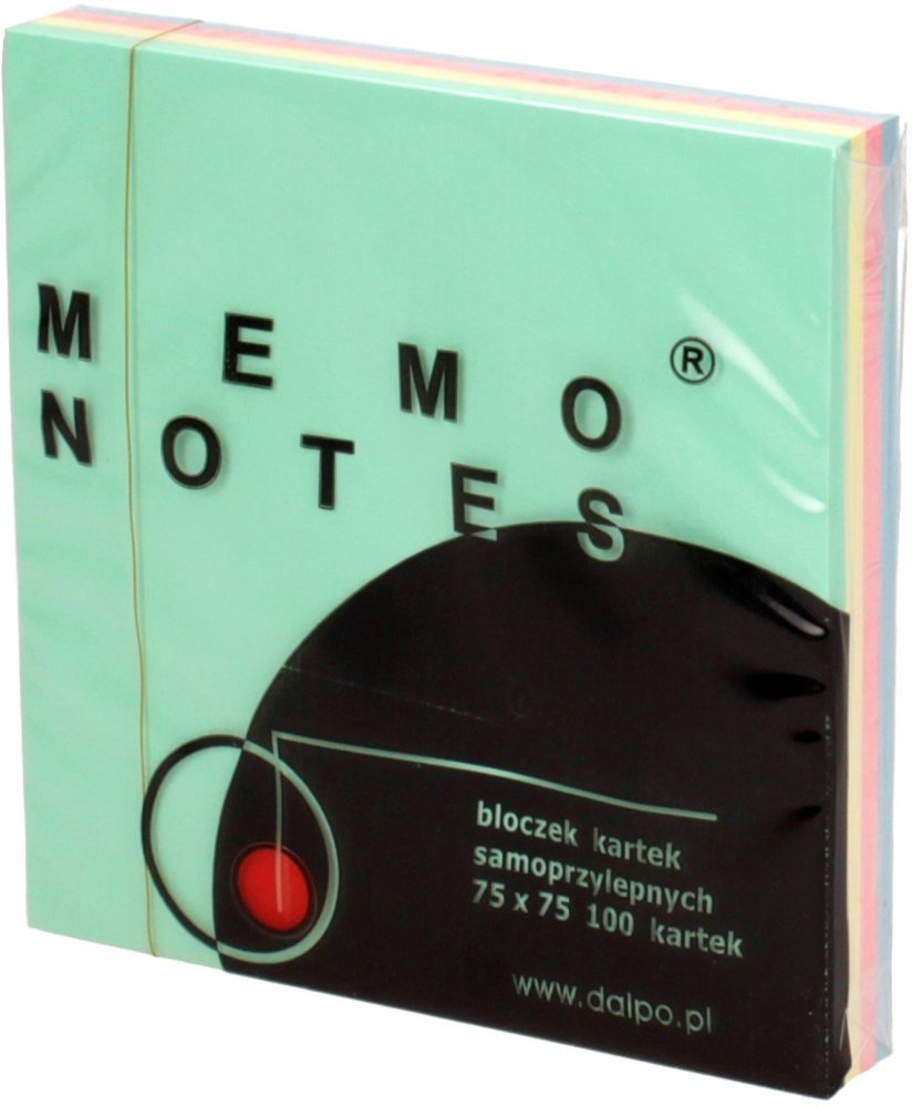 Karteczki samoprzylepne Dalpo, 75x75mm, 100 karteczek, mix kolorów pastelowych
