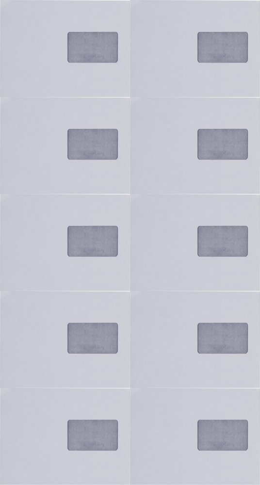 10x Koperta standardowa Rayan, C5, z paskiem HK, okno prawe, 50 sztuk, biały