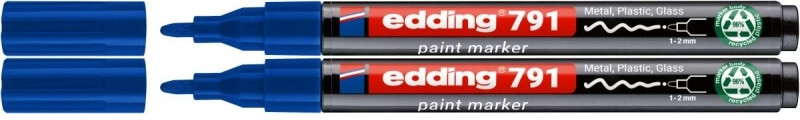 2x Marker olejowy edding e-791 PCR, okrągła, 1-2 mm, niebieski