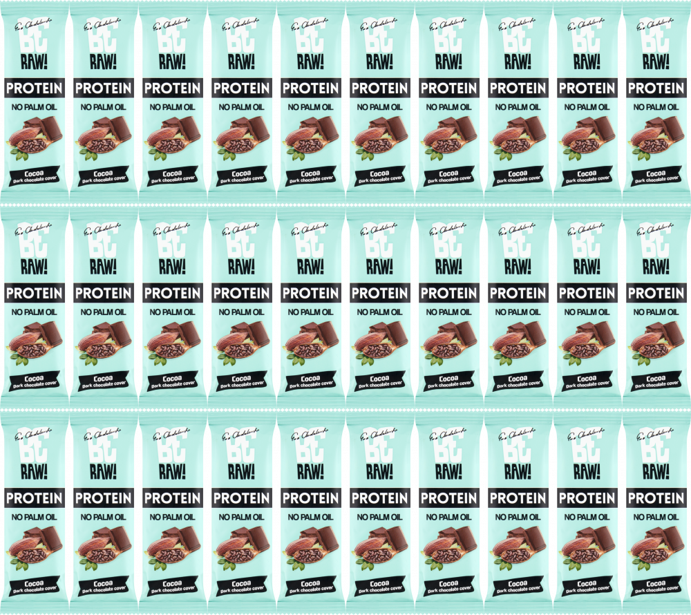 30x Baton proteinowy 26% BeRAW, kakao, bez cukru, 40g