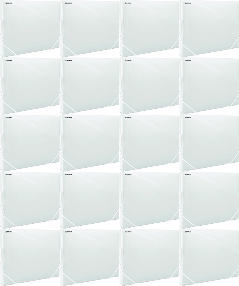 20x Teczka plastikowa z gumką poszerzana Donau, A4, 700μm, 300 kartek, przezroczysty