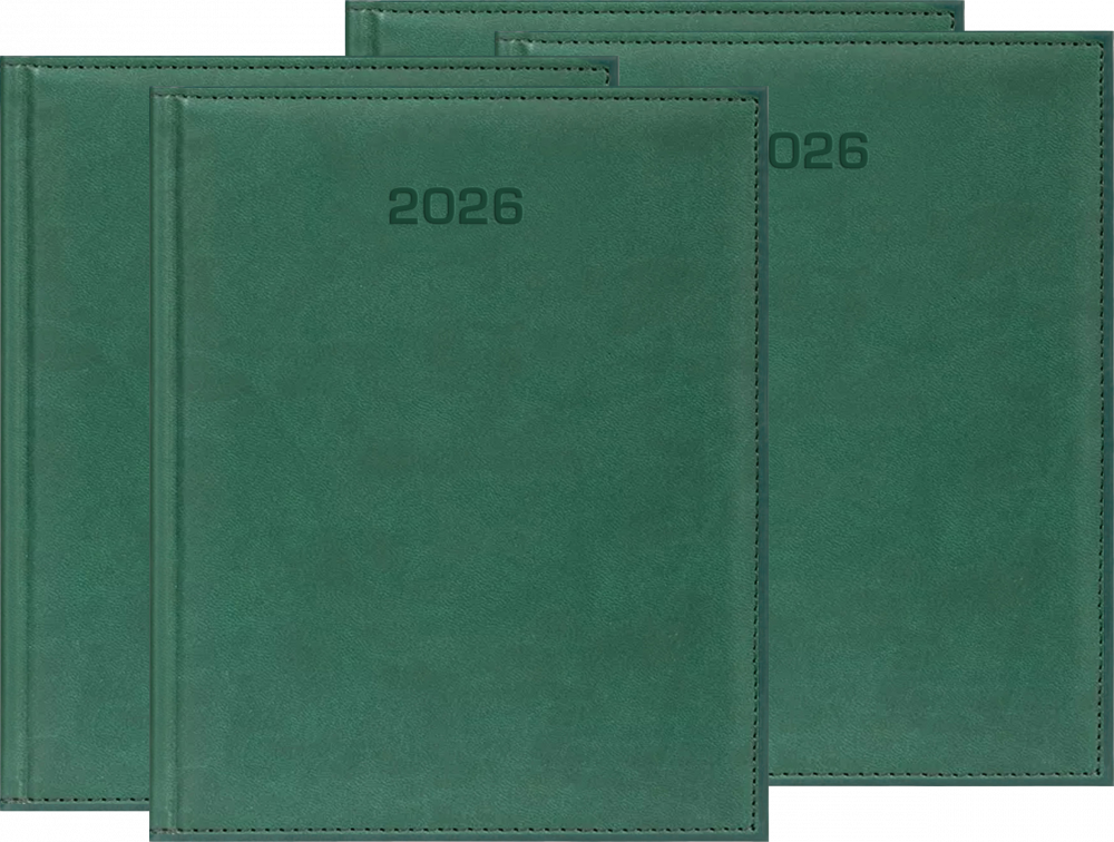 4x Kalendarz książkowy 2026, Udziałowiec, Vivella, A4, tygodniowy, zielony
