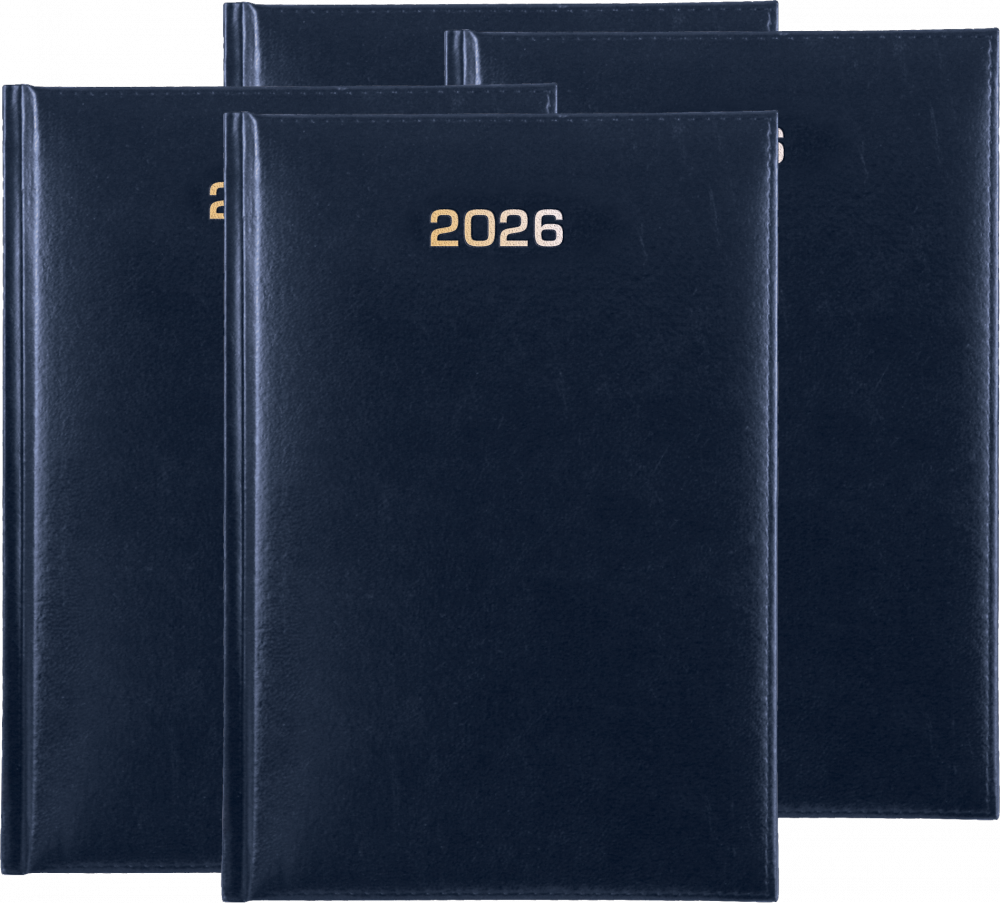 4x Kalendarz książkowy 2026, Udziałowiec, A5, tygodniowy, granatowy